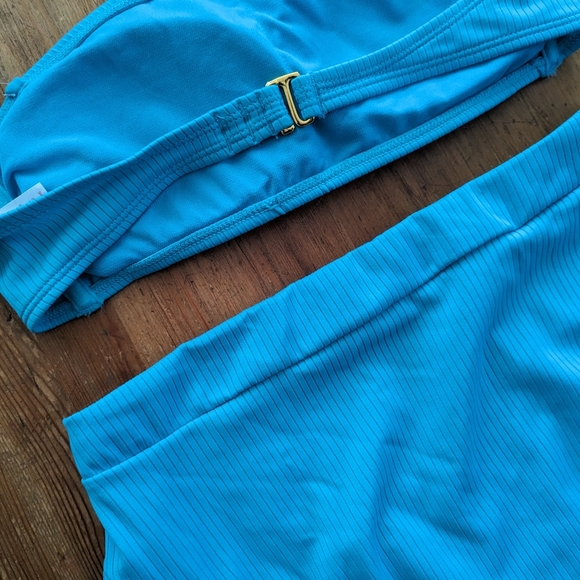 Xhilaration Teal Blue Two Piece Strapless Bikini Set NWOT - Picture 5 of 6